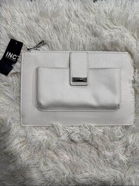 INC International Concepts vanilla Faux Leather Wristlet Clutch